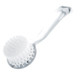 Manicure and dust brush - round with clear handle